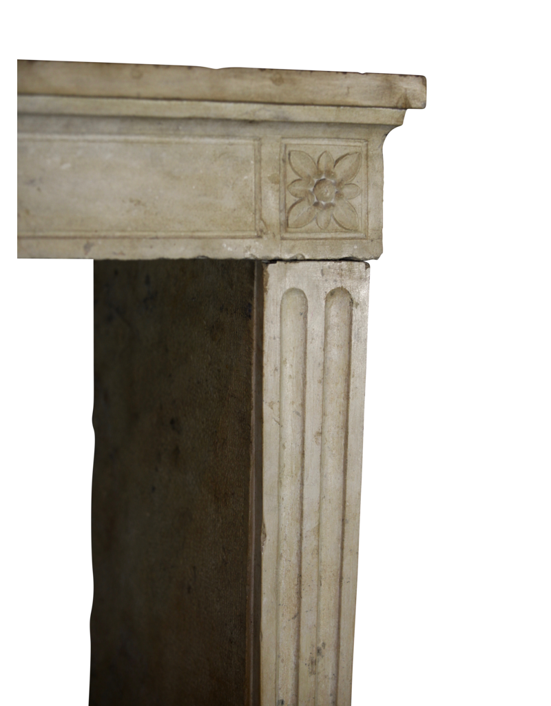 Classic Vintage French Limestone Fireplace Mantle