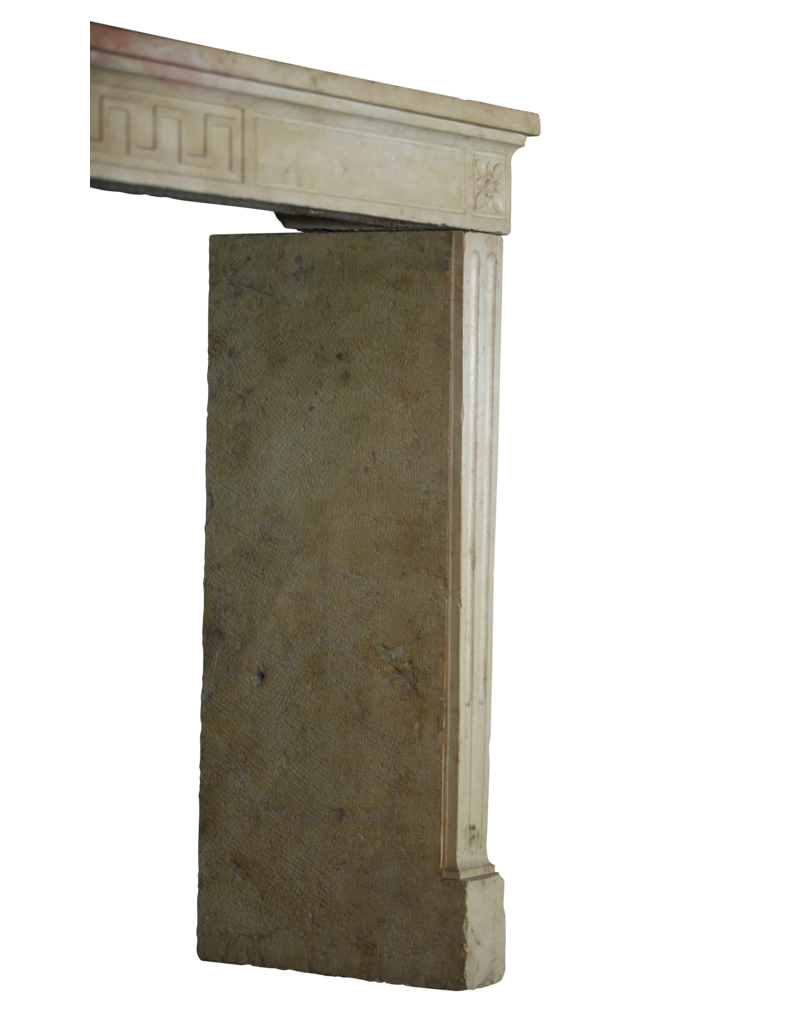 Classic Vintage French Limestone Fireplace Mantle