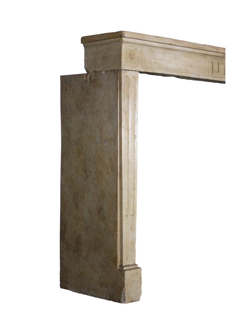 Classic Vintage French Limestone Fireplace Mantle