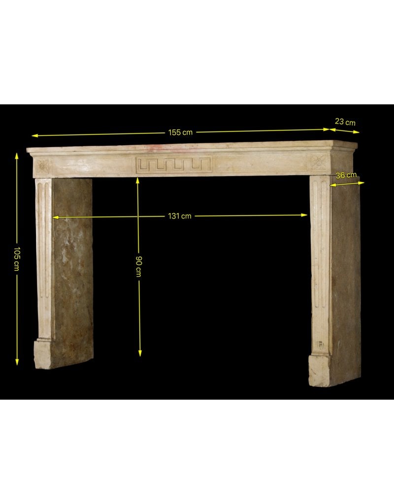 Classic Vintage French Limestone Fireplace Mantle