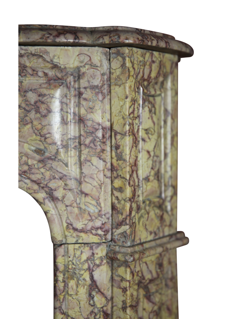 Maison Leon Van den Bogaert Farbenprächtiger klassischer Pompadour-Kamin aus Marmor