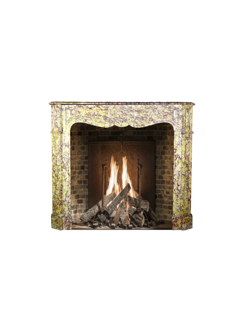 Maison Leon Van den Bogaert Farbenprächtiger klassischer Pompadour-Kamin aus Marmor