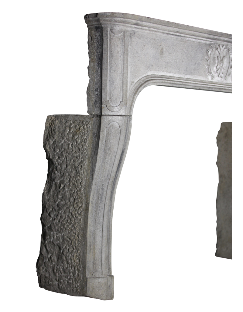 Maison Leon Van den Bogaert Chic French Antique Limestone Fireplace Surround