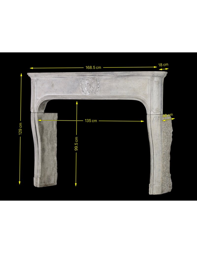 Maison Leon Van den Bogaert Chic French Antique Limestone Fireplace Surround