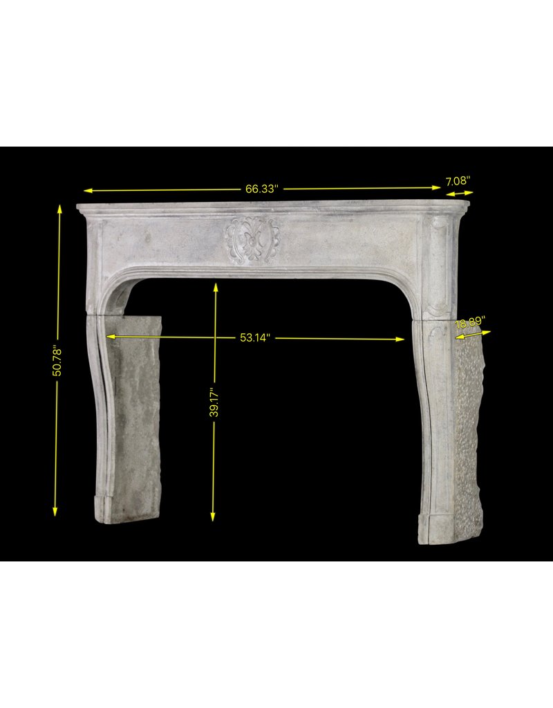 Maison Leon Van den Bogaert Chic French Antique Limestone Fireplace Surround