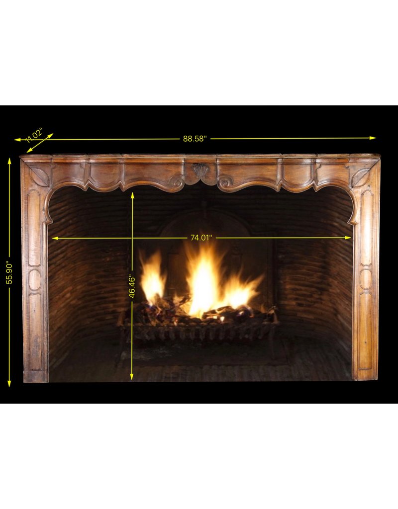 Large Manoir Style Walnut Fireplace Surround