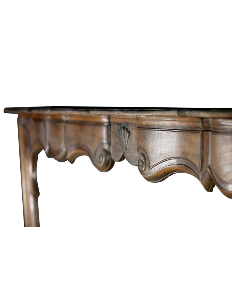 Large Manoir Style Walnut Fireplace Surround