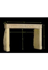 French Rustic Limestone Fireplace Surround