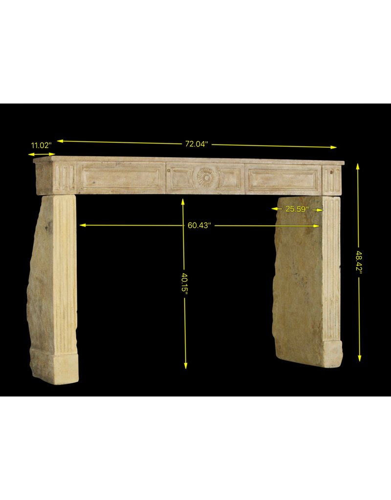 French Rustic Limestone Fireplace Surround