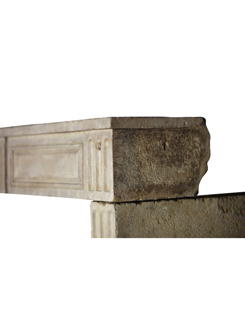 French Rustic Limestone Fireplace Surround