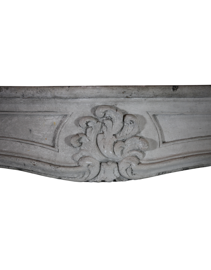 French 18Th Century Period Limestone Fireplace Surround