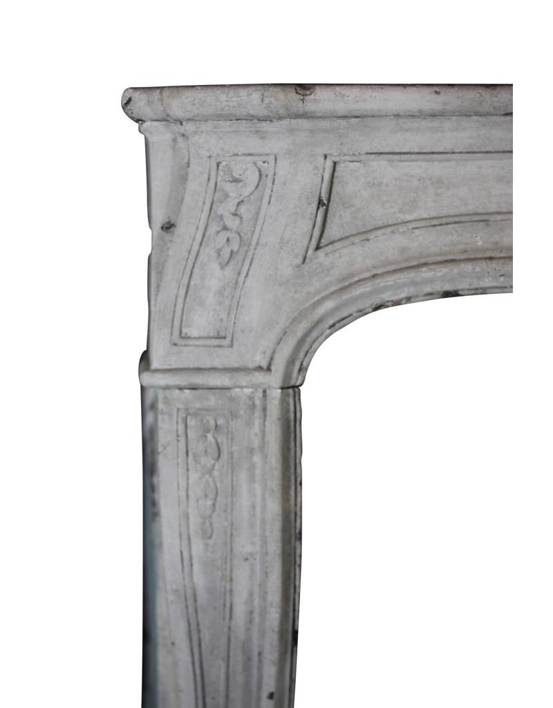 French 18Th Century Period Limestone Fireplace Surround