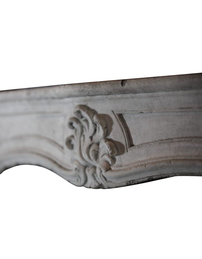 French 18Th Century Period Limestone Fireplace Surround