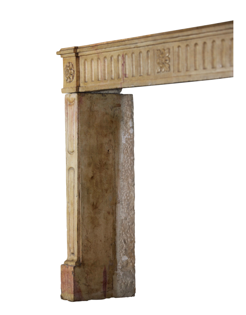 French Bicolor Vintage Fireplace Mantle