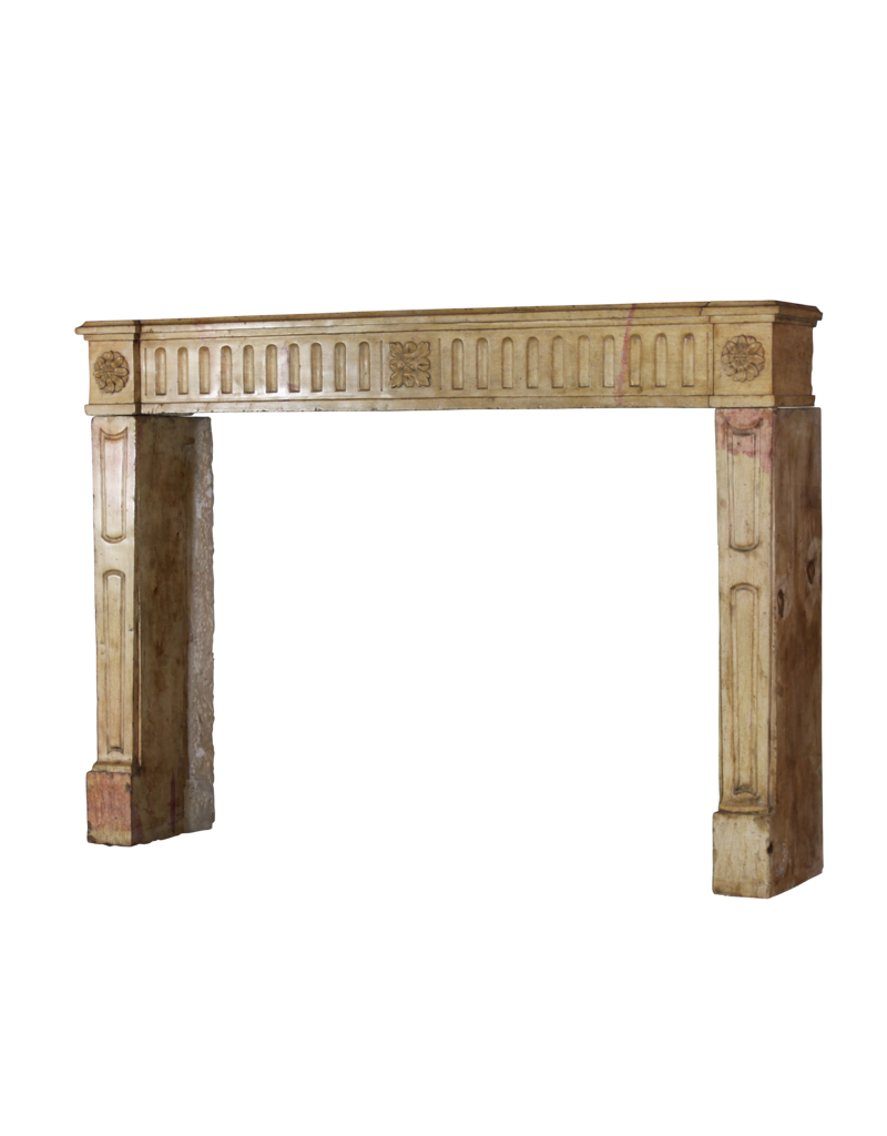 French Bicolor Vintage Fireplace Mantle