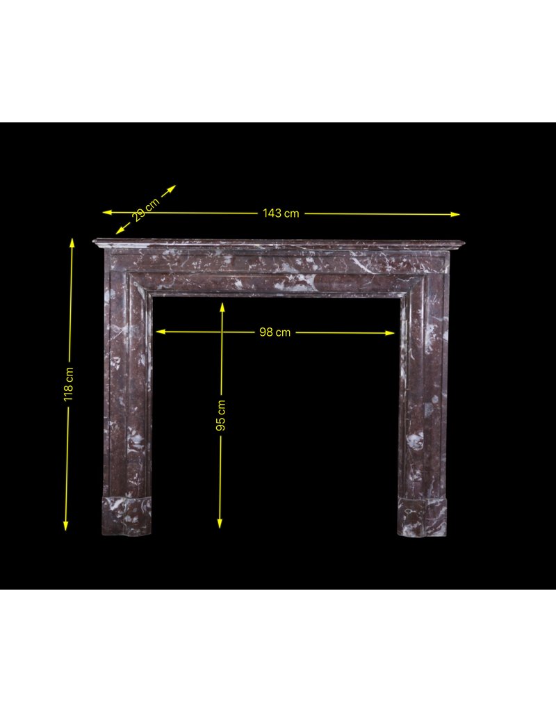 Belgian Vintage Brown Marble Fireplace Surround