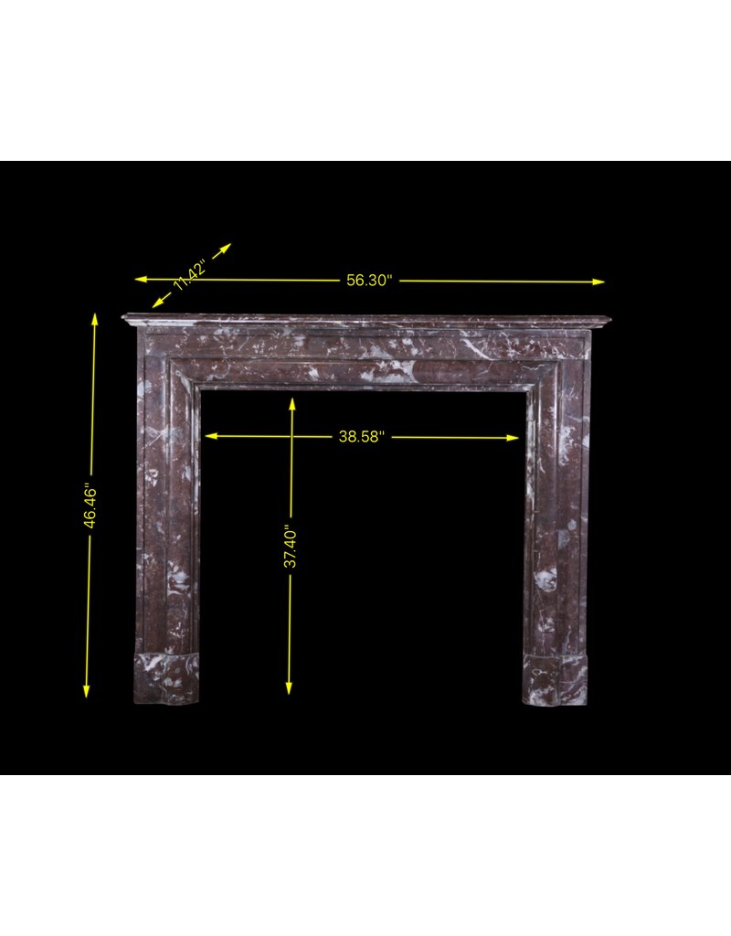 Maison Leon Van den Bogaert Belgian Vintage Brown Marble Fireplace Surround