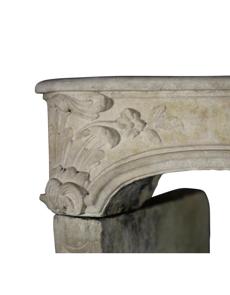 Chique French Antique Limestone Fireplace Surround