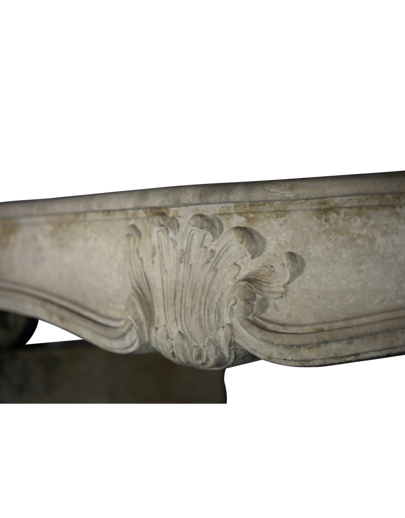 Chique Französisch Antike Kalkstein Kaminmaske