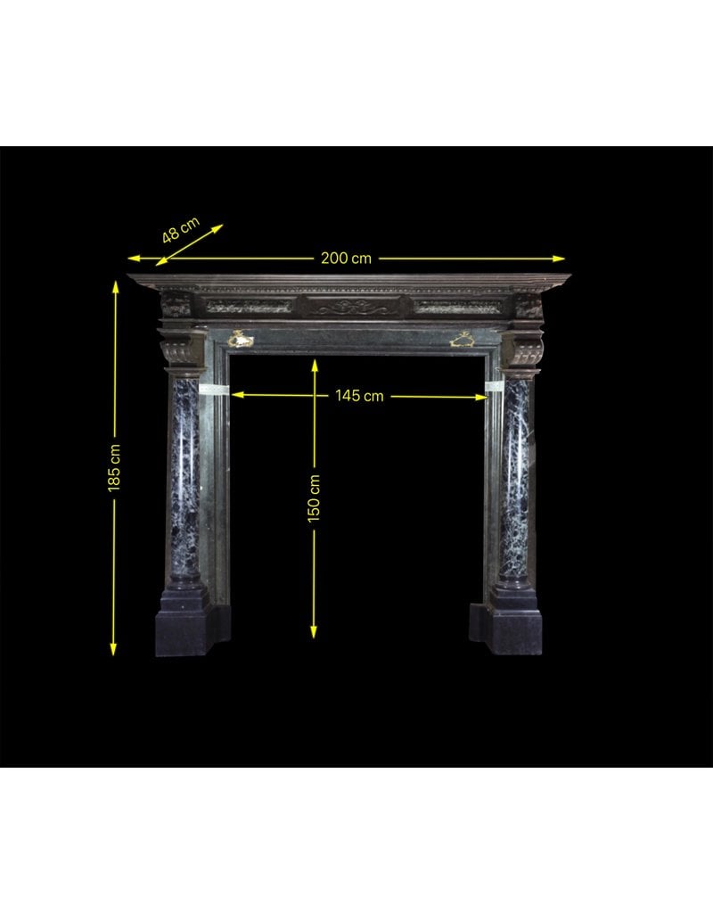 Grand Belgian Antique Fireplace Surround