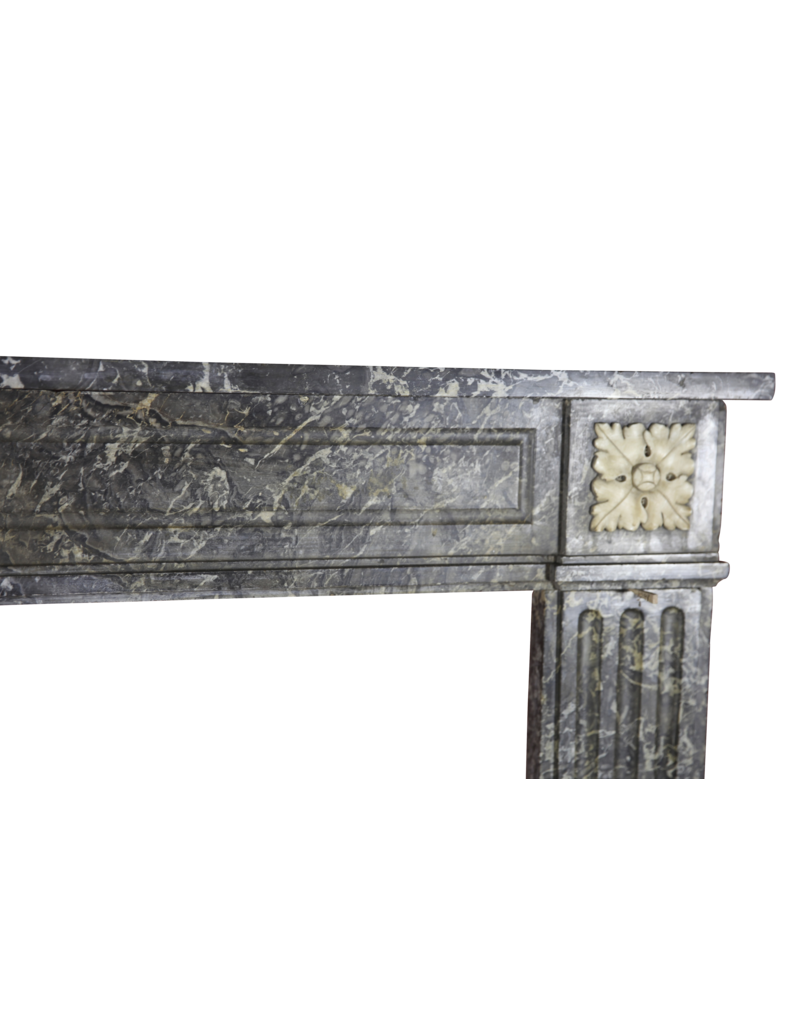 18Th Century Gris St-Anne Marble Vintage Fireplace Surround