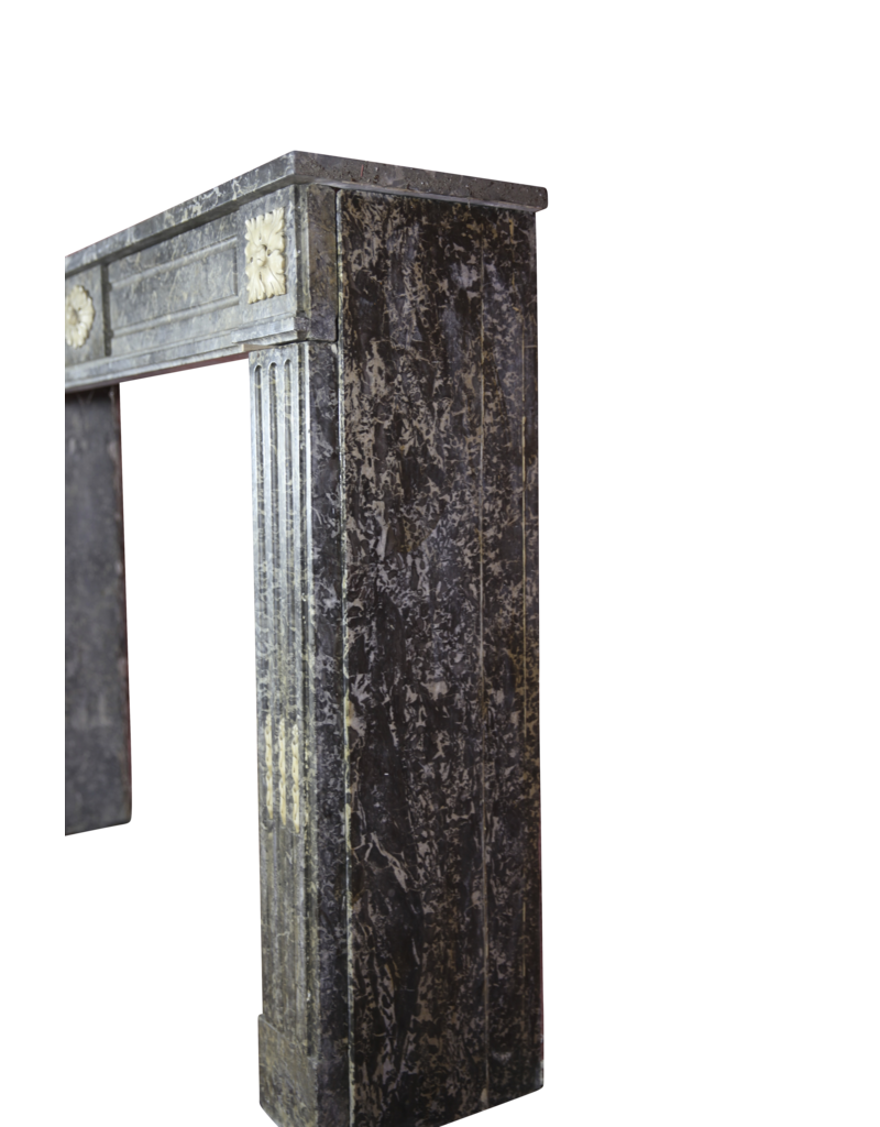 18Th Century Gris St-Anne Marble Vintage Fireplace Surround