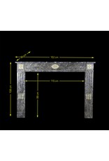 Siglo 18 Gris St-Anne Mármol De Epoca Chimenea