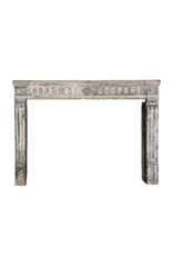 French Campagnard Limestone Fireplace Surround