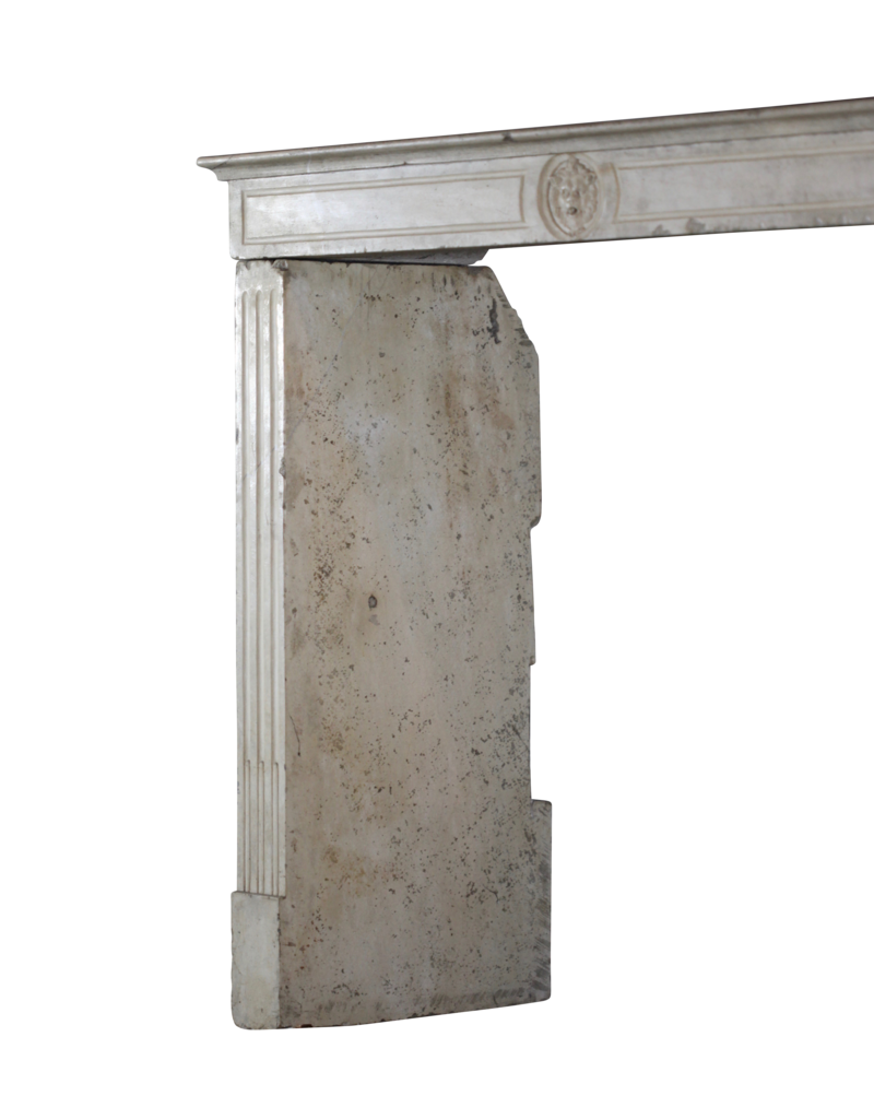 French Limestone Elegant Fireplace Mantle