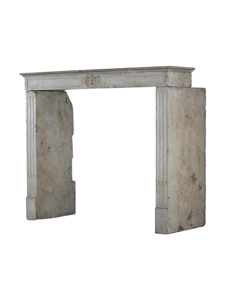 French Limestone Elegant Fireplace Mantle