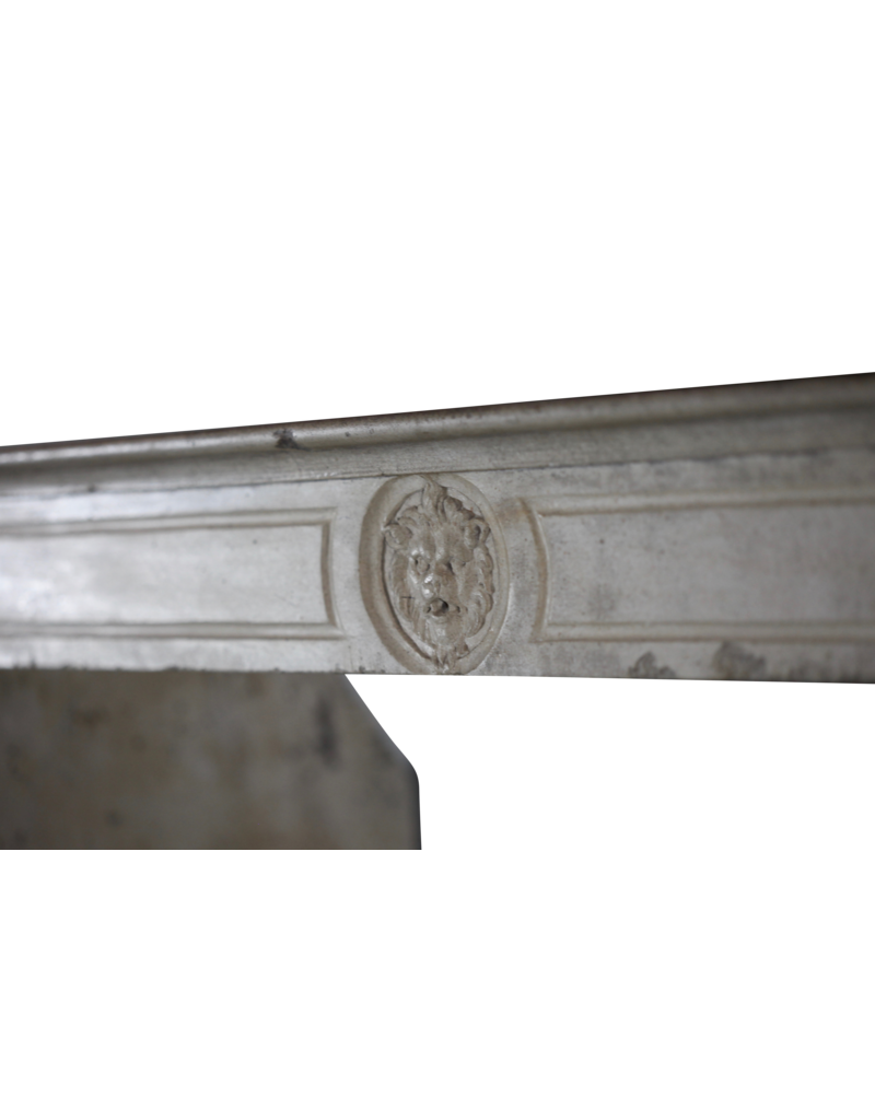 French Limestone Elegant Fireplace Mantle