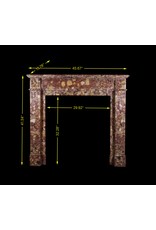 Siglo 19 Francés Chimenea De La Vendimia En Brêche Mármol
