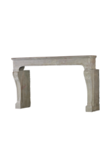 Wide French Classic Country Limestone Fireplace Surround