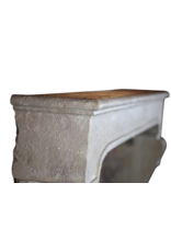 Wide French Classic Country Limestone Fireplace Surround