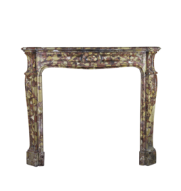 French Brêche Marble Vintage Fireplace Surround