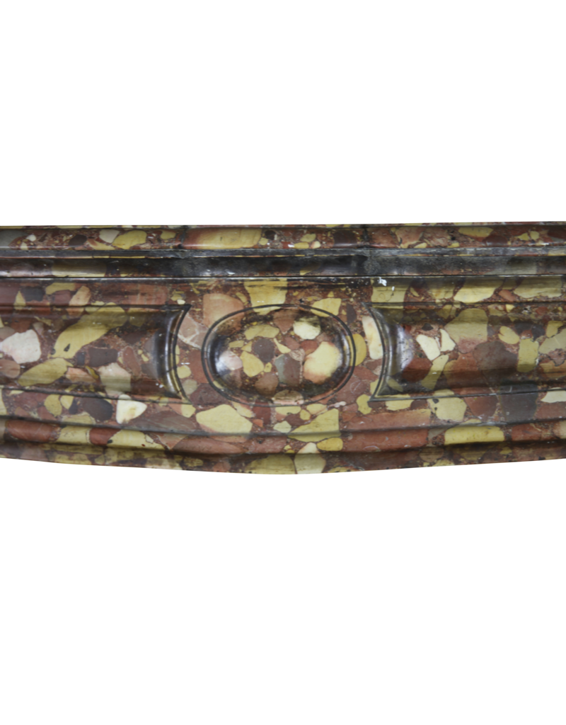 French Brêche Marble Vintage Fireplace Surround