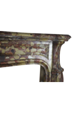 French Brêche Marble Vintage Fireplace Surround