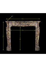 French Brêche Marble Vintage Fireplace Surround