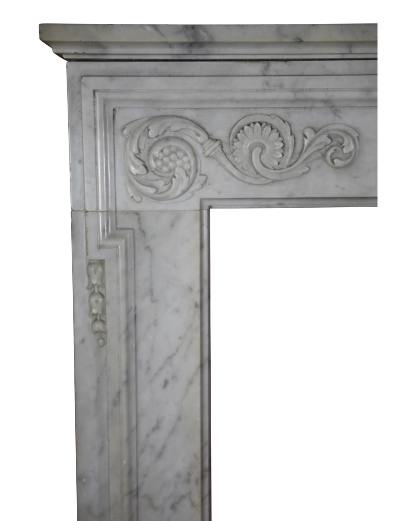 18Th Century Fine French Fireplace In Carrara Marble