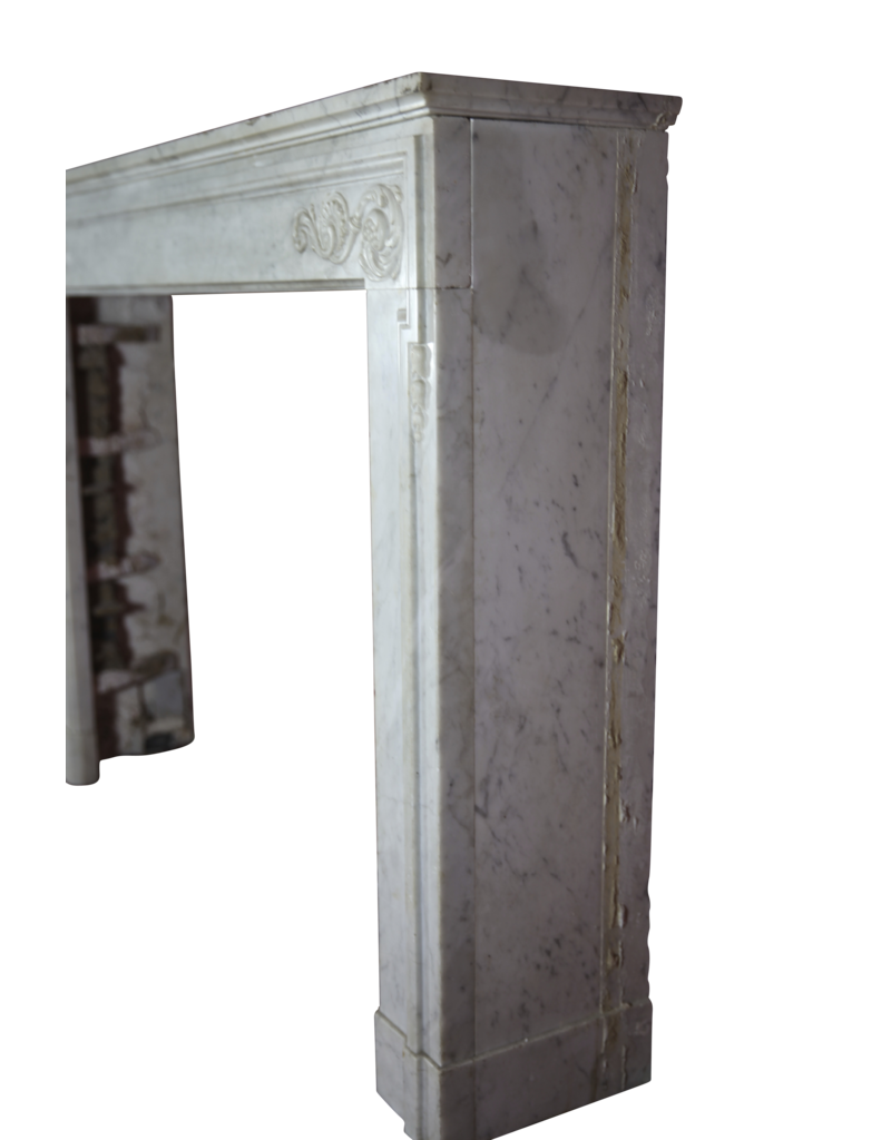 18Th Century Fine French Fireplace In Carrara Marble