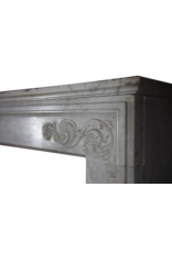 18Th Century Fine French Fireplace In Carrara Marble