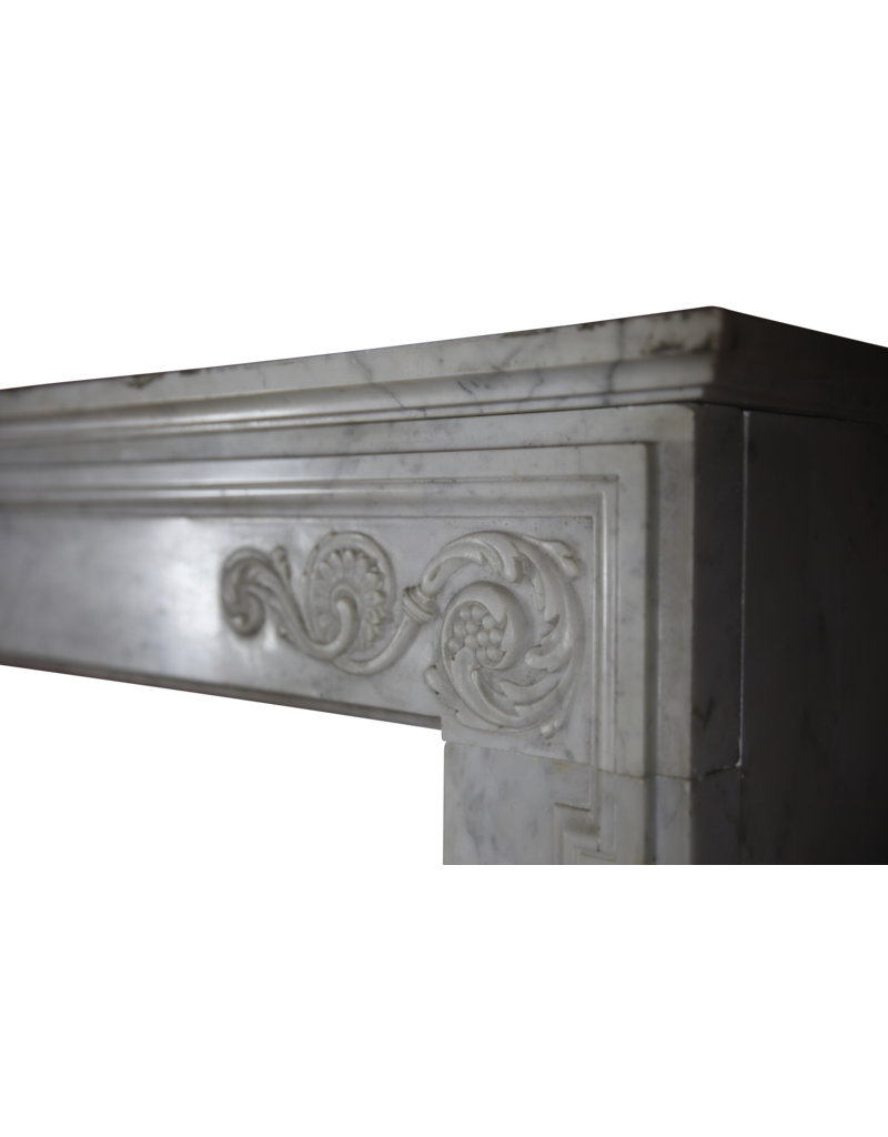 18Th Century Fine French Fireplace In Carrara Marble
