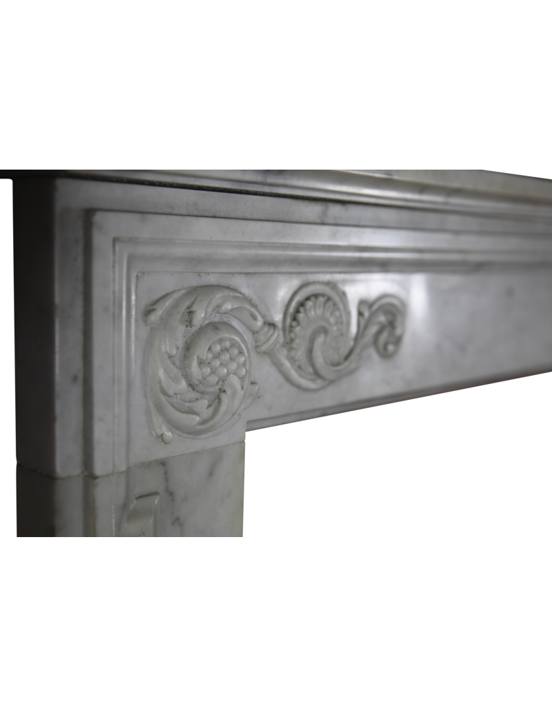 18Th Century Fine French Fireplace In Carrara Marble