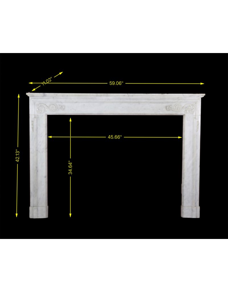 18Th Century Fine French Fireplace In Carrara Marble