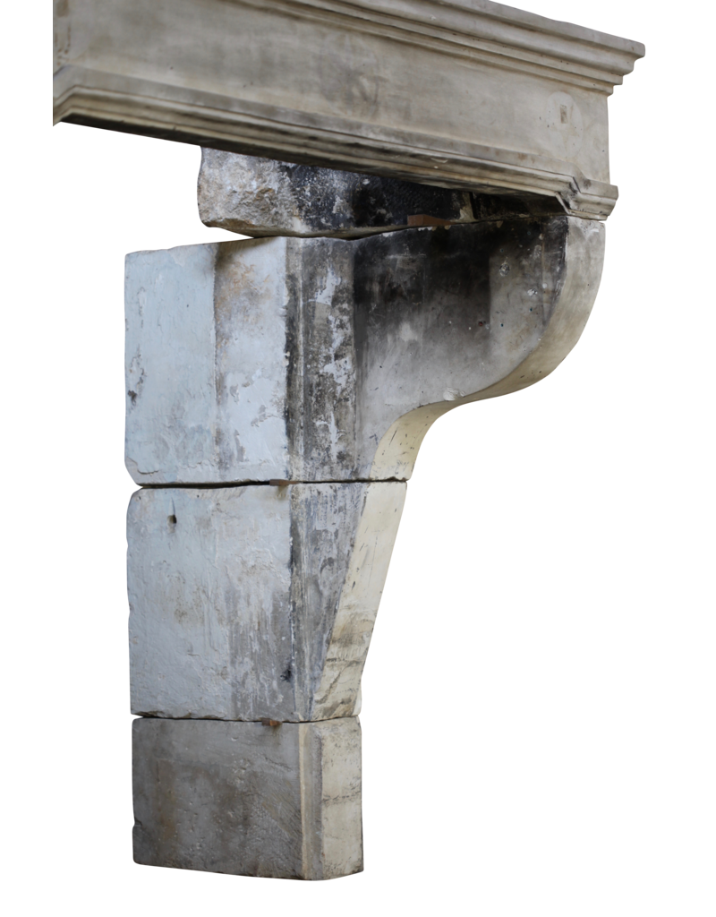 Antike Französische Schloss Kamin Maske Im Kalkstein