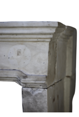 Vintage French Campagnard Limestone Fireplace Mantle