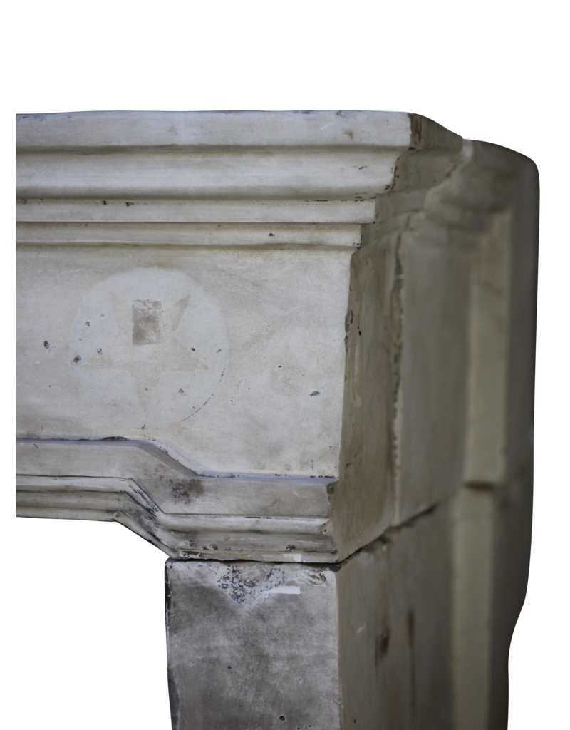 Vintage French Campagnard Limestone Fireplace Mantle