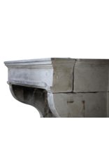 Vintage French Campagnard Limestone Fireplace Mantle