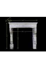 Vintage French Campagnard Limestone Fireplace Mantle