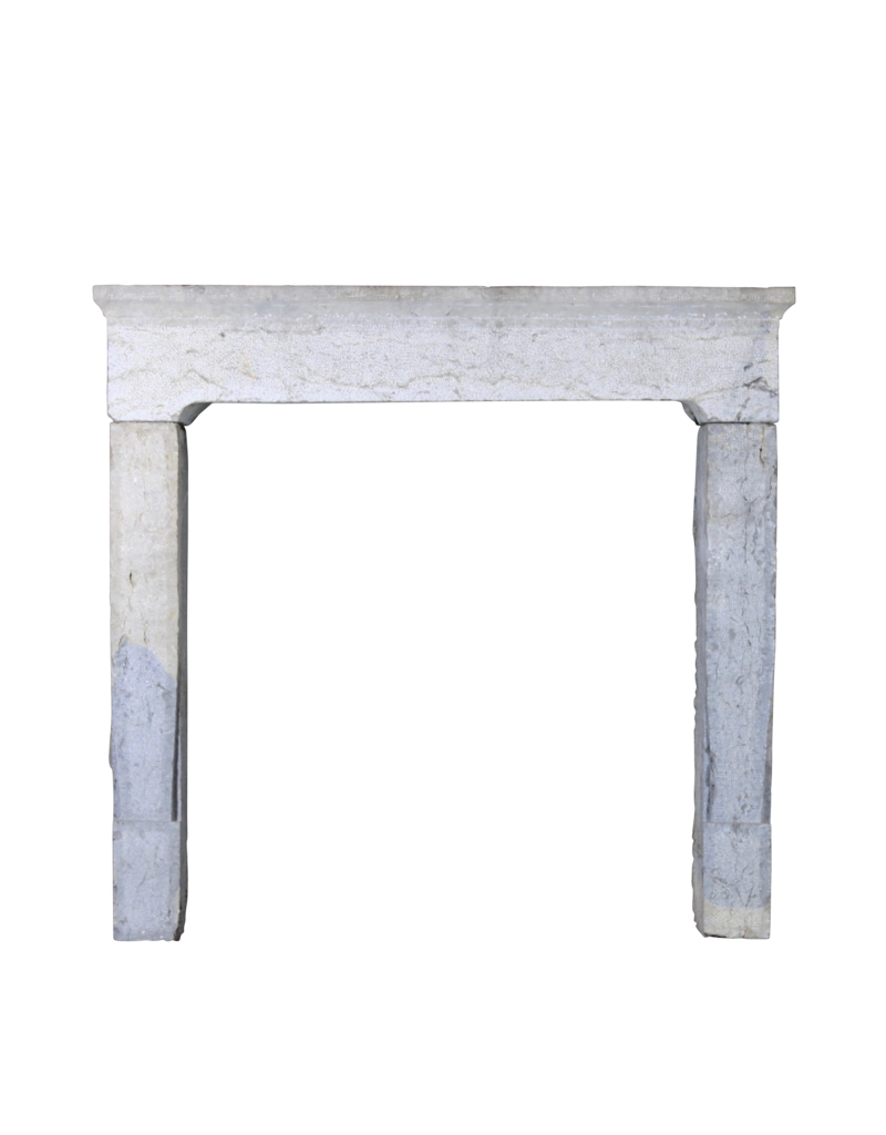 French Rustic Vintage Bicolor Hard Limestone Fireplace Surround